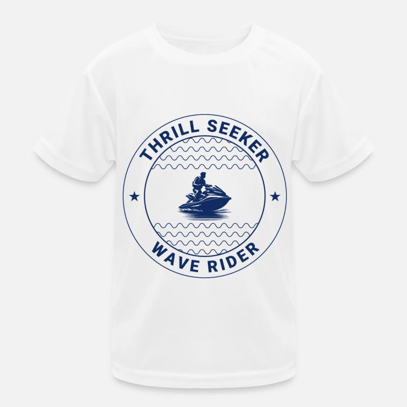 Thrill Seeker Wave Rider Jetski-Abzeichen Kinder Funktions-T-Shirt