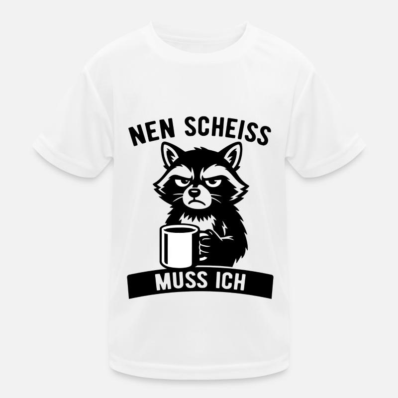 Frecher Waschbär - Nen Scheiß muss ich - Kaffee Kinder Funktions-T-Shirt