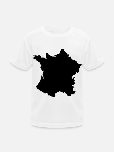 france map - Kinder Funktions-T-Shirt - Weiß