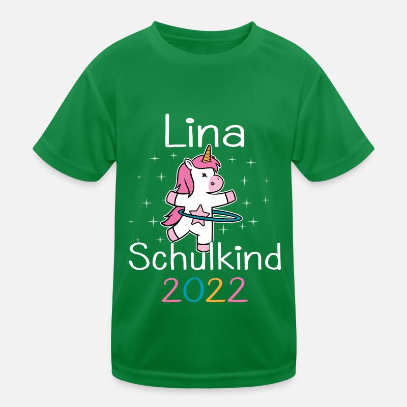 Einschulung 2022 Lina Einhorn Erstklässler 2022 Kinder Funktions-T-Shirt