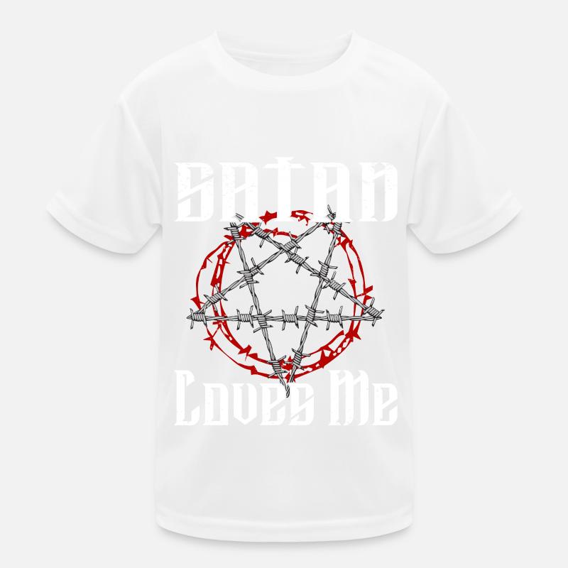 Satan Beelzebub Teufel Gothic Pentagram Mystisch Kinder Funktions-T-Shirt