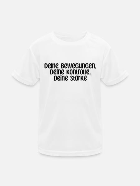 Pilates - Deine Bewegungen, deine Kontrolle, - Kinder Funktions-T-Shirt - Weiß - Vorne