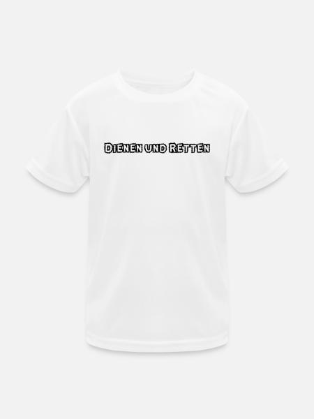 Feuerwehr - Dienen und Retten - Kinder Funktions-T-Shirt - Weiß - Vorne