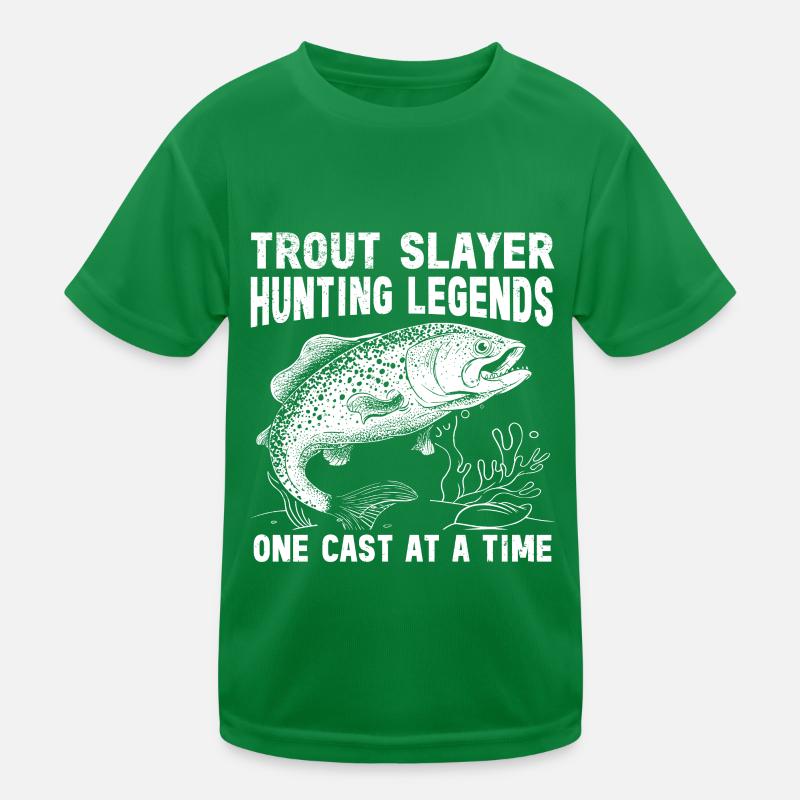 Pêche, Truite, Saumon, Pêcheur, Pêcheur, Perche T-shirt sport Enfant
