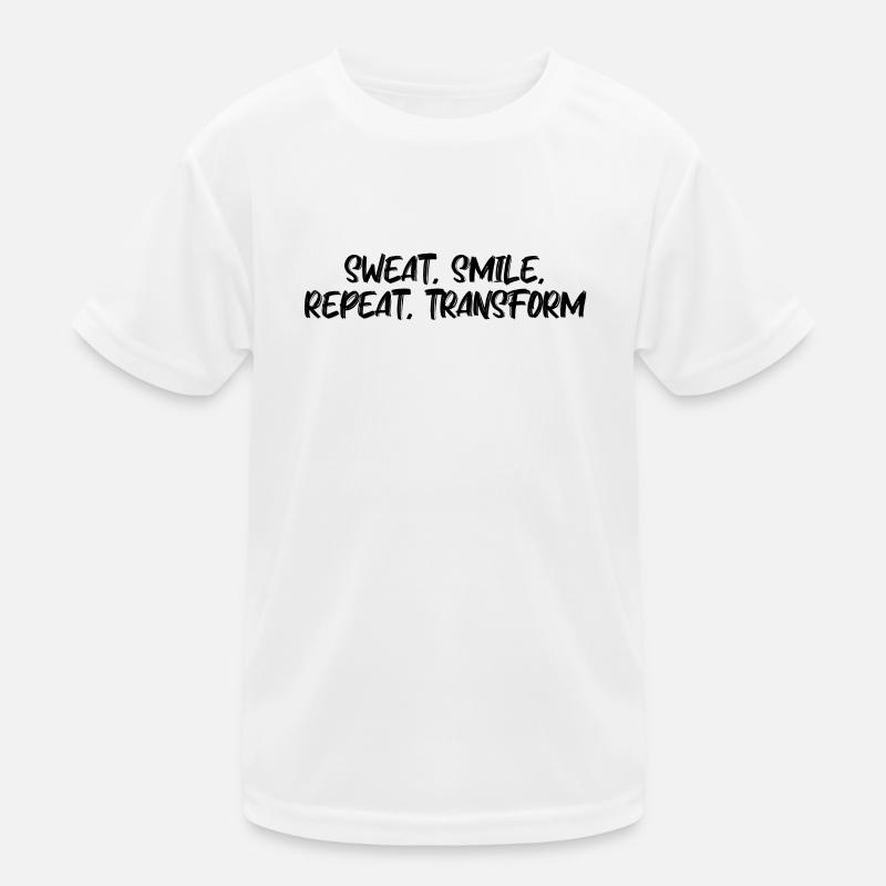Fitness - Sweat, smile, repeat, transform Kinder Funktions-T-Shirt