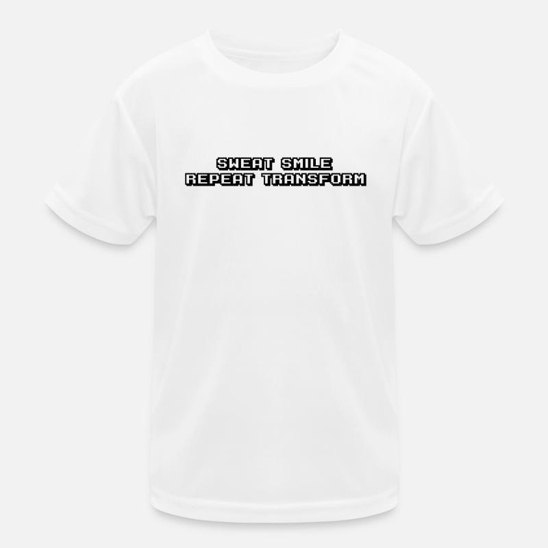 Fitness - Sweat, smile, repeat, transform Kinder Funktions-T-Shirt
