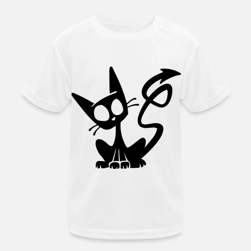 Devil Black Cat - T-shirt sport Enfant - blanc