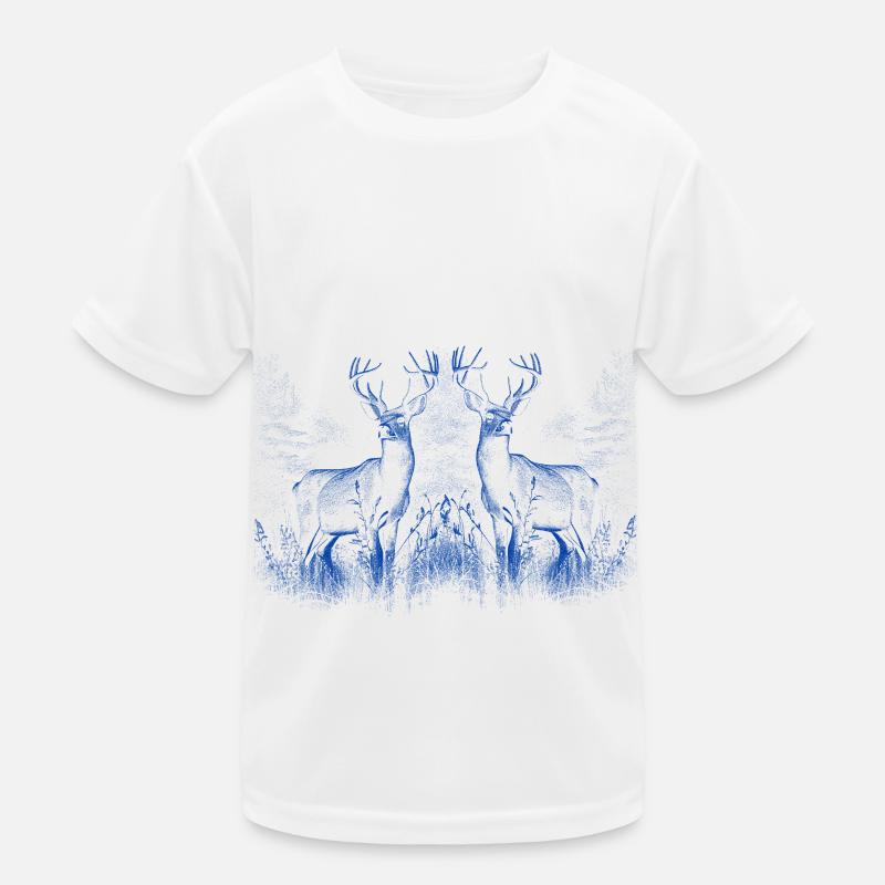 Deer wild animals deer red deer elk roe deer nature Kids Functional T-Shirt