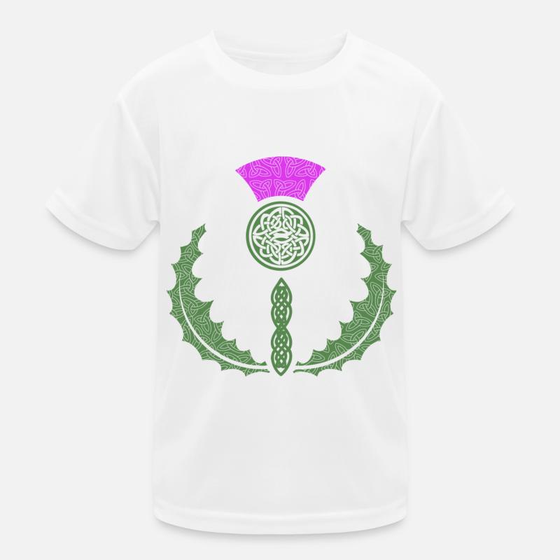 Celtic Knotwork Thistle Kids Functional T-Shirt