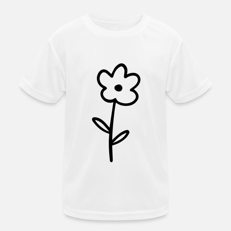 Blume - Kinder Funktions-T-Shirt - Weiß