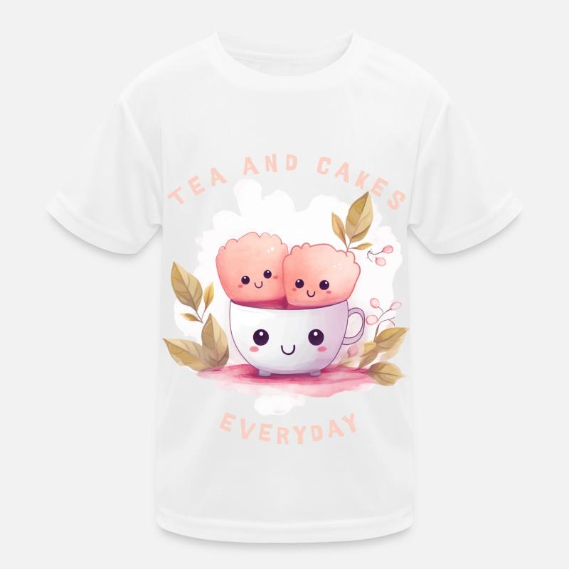 Tea and Cakes everyday Tee und Kuchen jeden Tag Kinder Funktions-T-Shirt