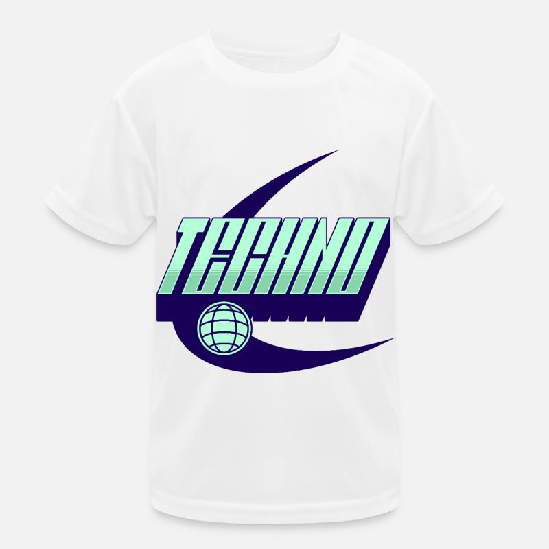 Techno - Kinder Funktions-T-Shirt - Weiß