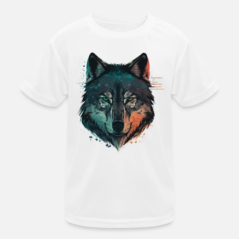 A Wolf Drawing for all Wolf Enthusiasts Kids Functional T-Shirt