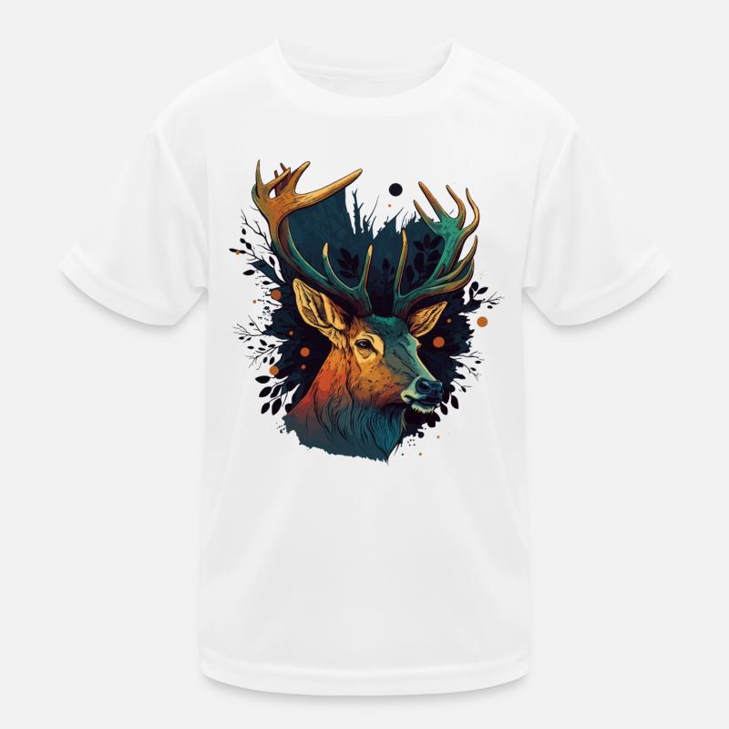 Antlers Head Kids Functional T-Shirt