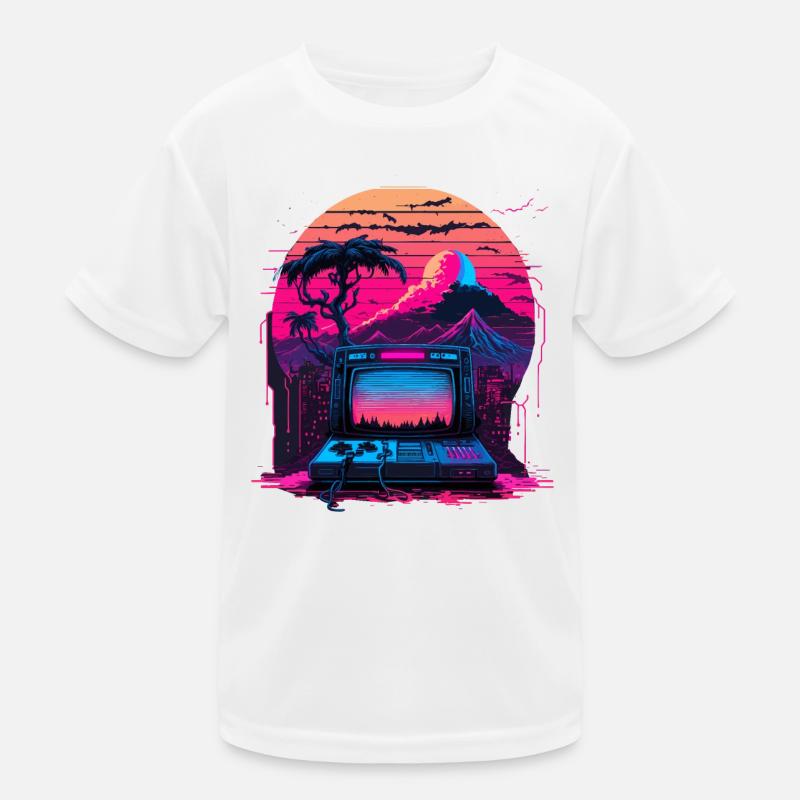 Ordinateur Vaporwave T-shirt sport Enfant