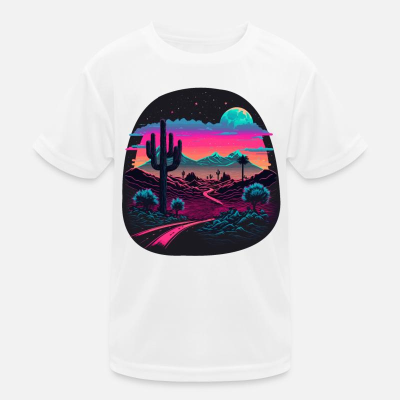 Retro Landschaft Kinder Funktions-T-Shirt