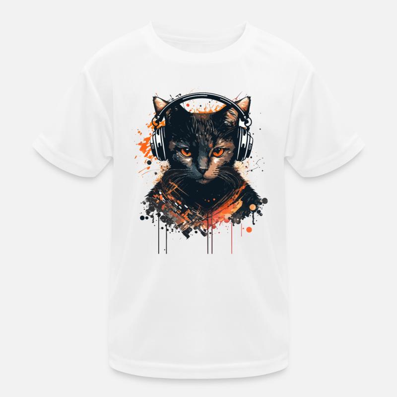 Gamer Cat Kids Functional T-Shirt