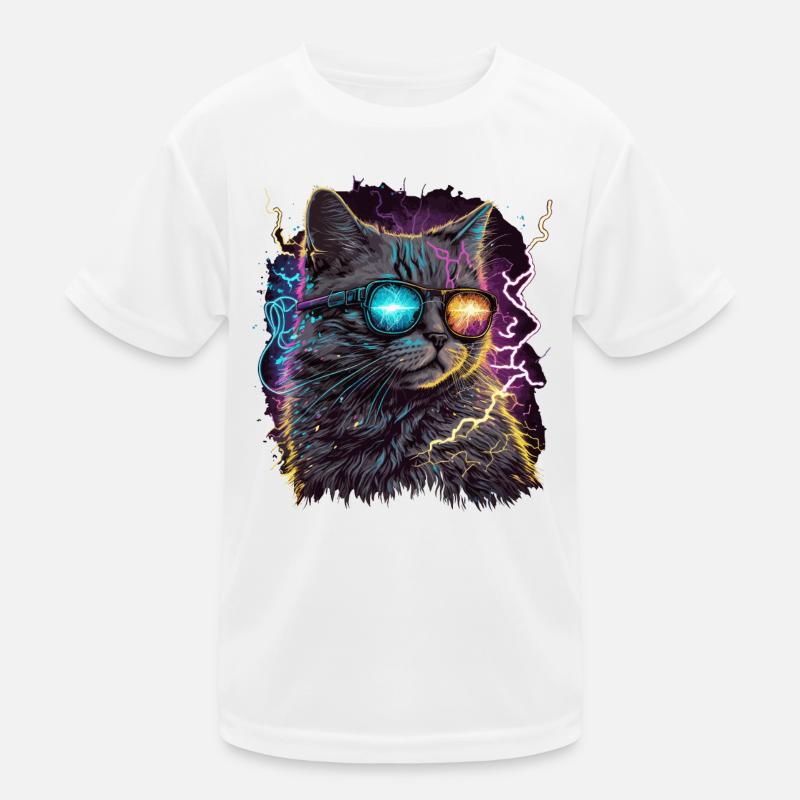 Vaperwave Thunder Storm Cat T-shirt sport Enfant