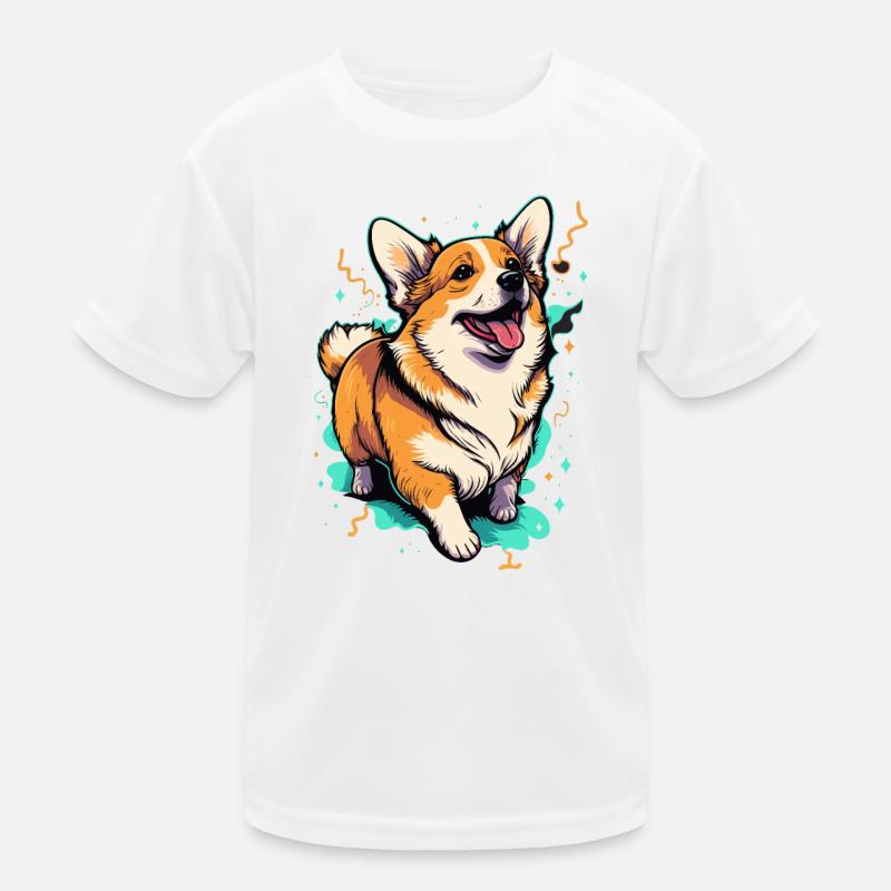 Corgi breve giocoso Maglietta sportiva per bambini