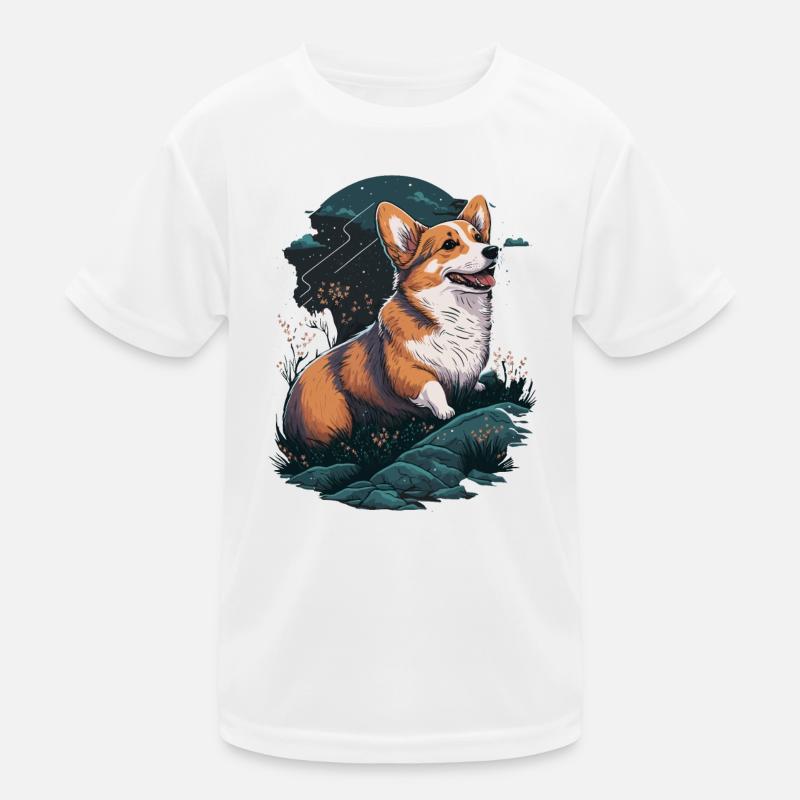 Corgi avec les fleurs T-shirt sport Enfant