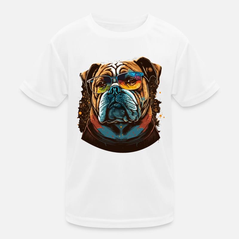 Erwachsene Bulldogge Kinder Funktions-T-Shirt