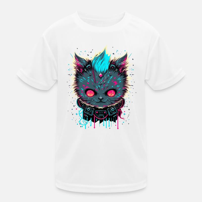 Böse Katze Kinder Funktions-T-Shirt