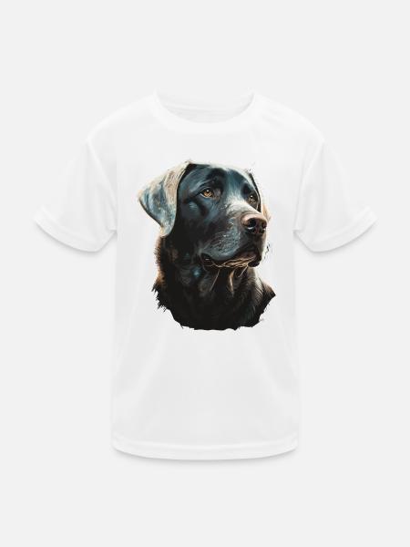 Labrador Retriever on Glowing lights - Kids Functional T-Shirt - white