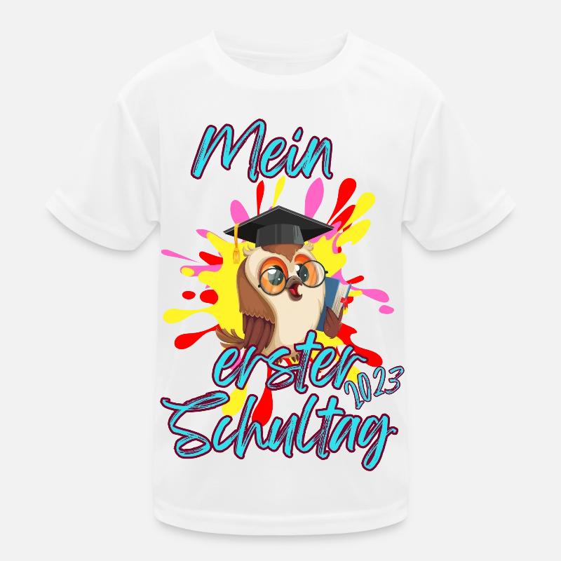 Schulanfang "Eule" T-Shirt für Junge Kinder Funktions-T-Shirt