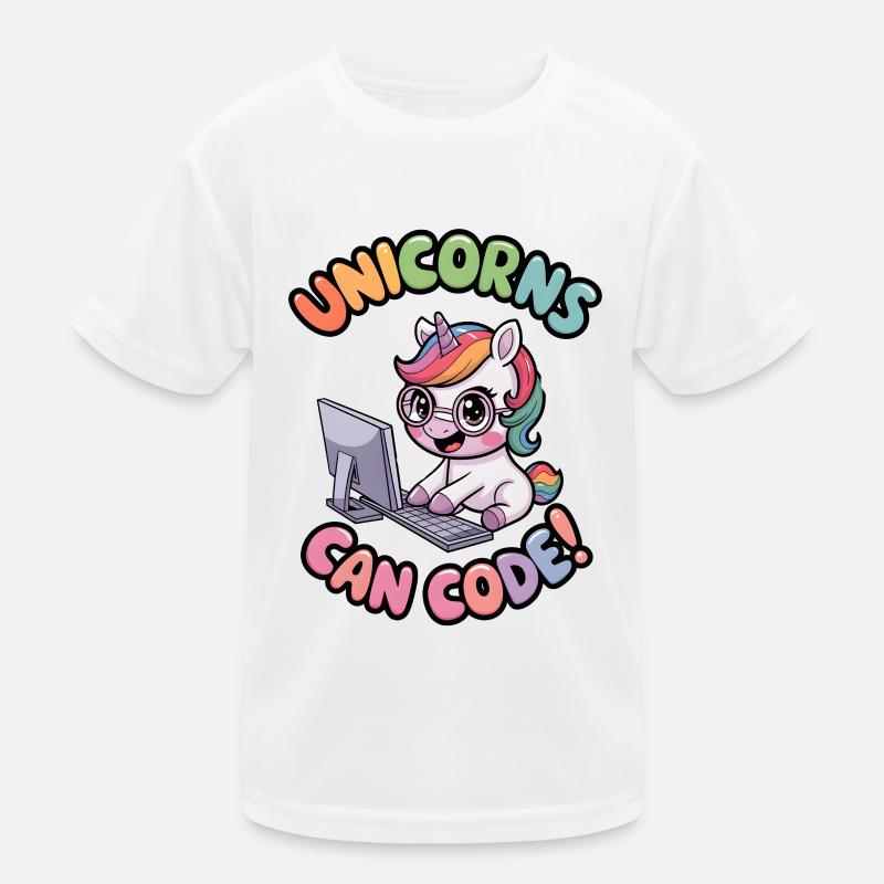 Unicorns Can Code! Kids Functional T-Shirt