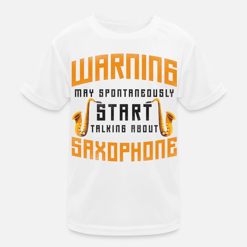 Saxophone Warning May Kinder Funktions-T-Shirt