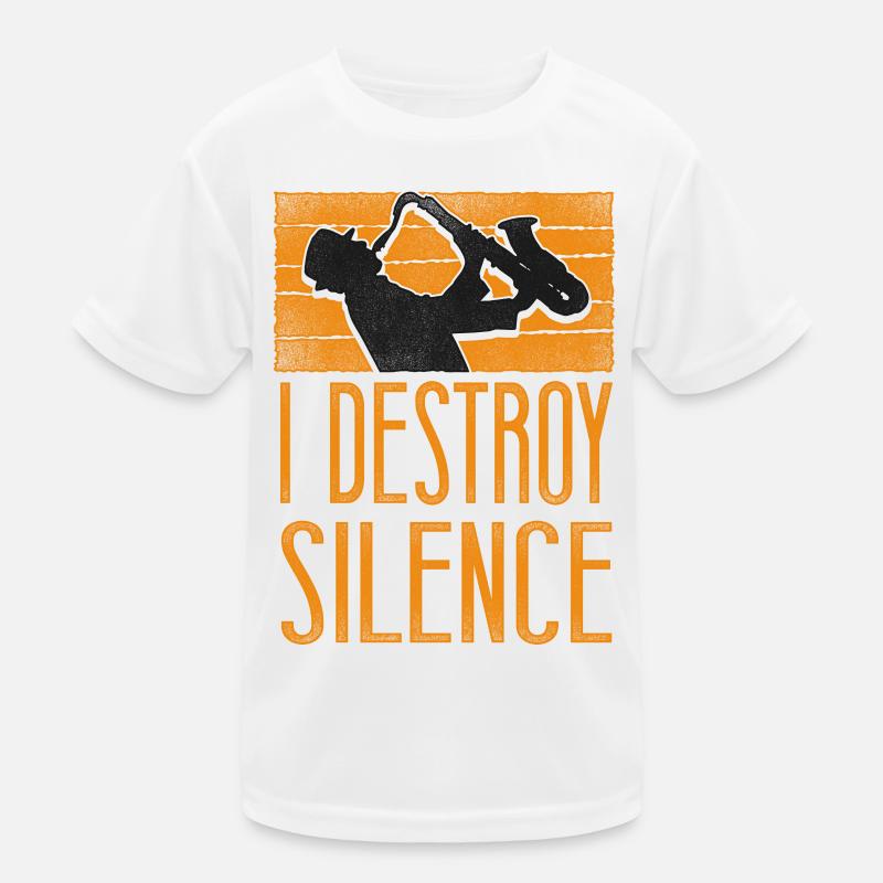 Saxophone I Destroy Silence Kinder Funktions-T-Shirt