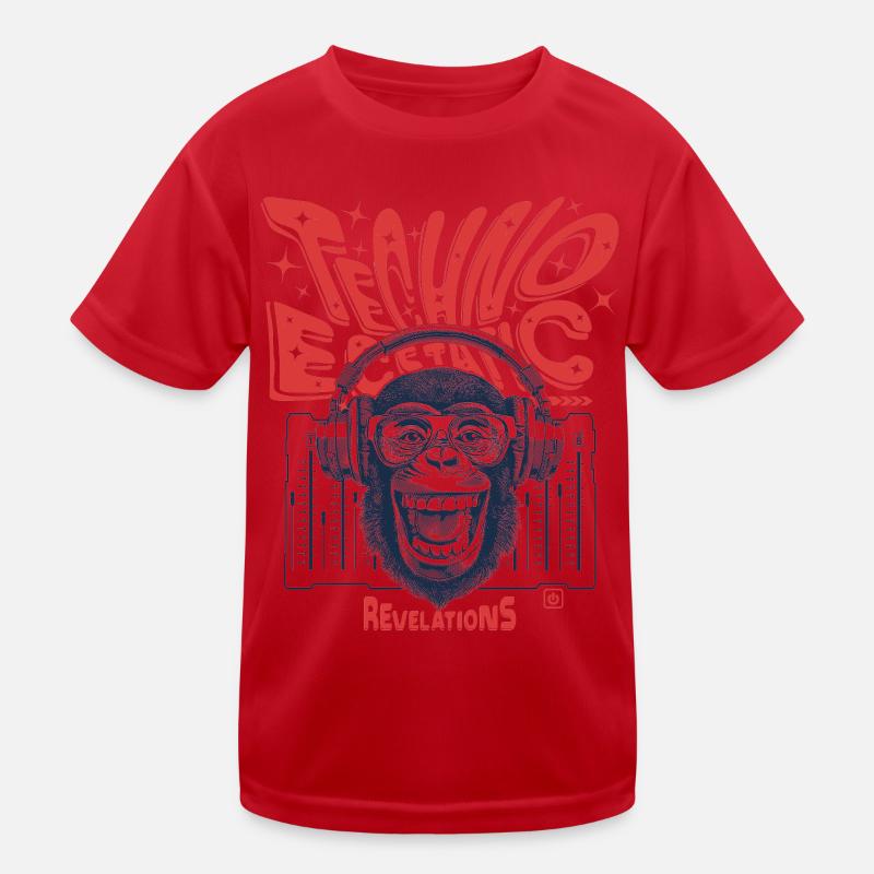 Ecstatic Techno: Monkey, Beats and Primates Shirt Kids Functional T-Shirt