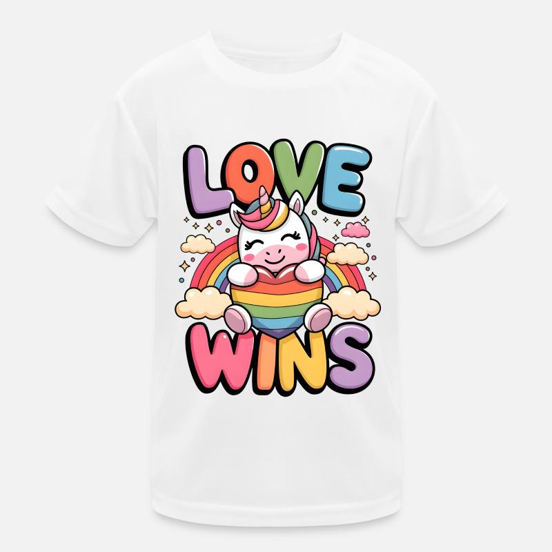 Liebe gewinnt Kinder Funktions-T-Shirt