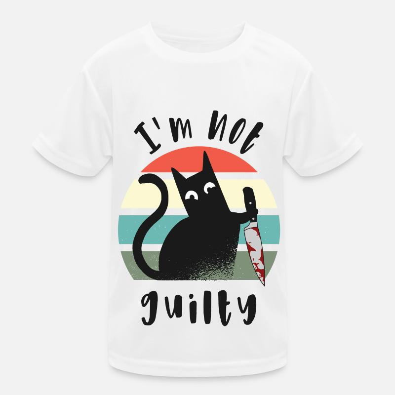 Je suis innocent, chat avec couteau T-shirt sport Enfant