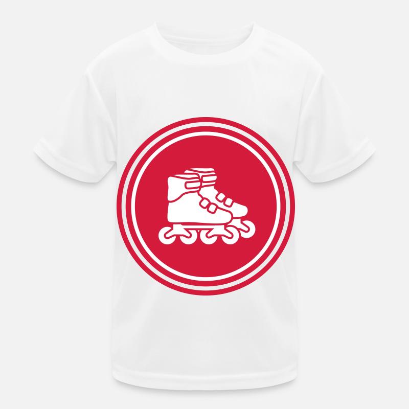 Inline skates icon - Kinder Funktions-T-Shirt - Weiß