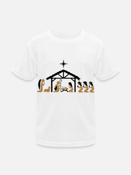 Nativité la veille de Noël - T-shirt sport Enfant - blanc - Devant