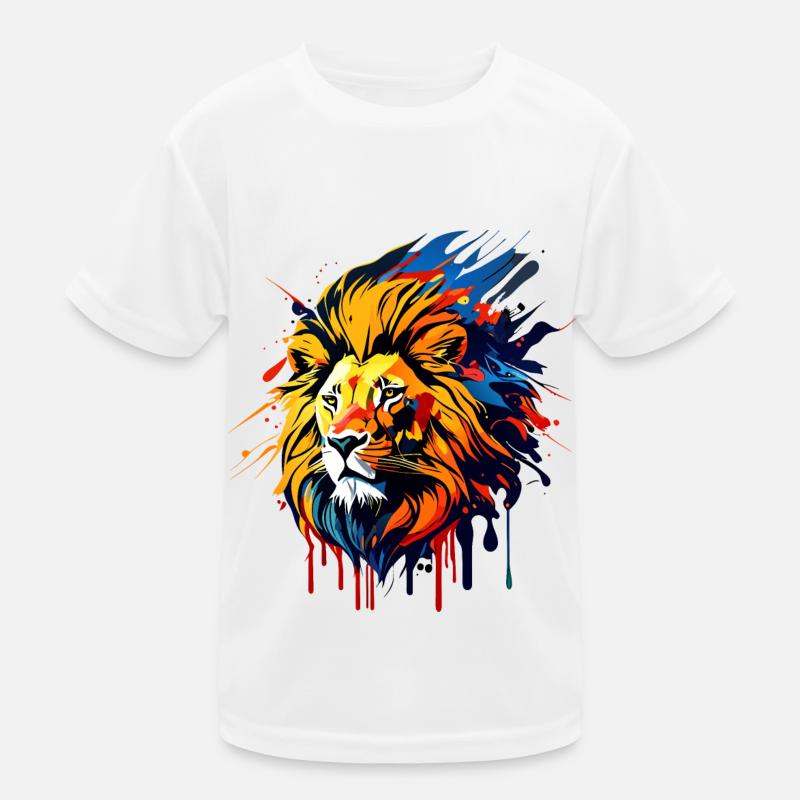 Lion's head with mane, colored Kids Functional T-Shirt