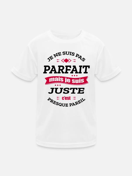 JUSTE PARFAIT - PRENOM JUSTE - T-shirt sport Enfant - blanc - Devant