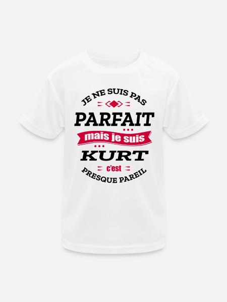 KURT PARFAIT - PRENOM KURT - T-shirt sport Enfant - blanc - Devant