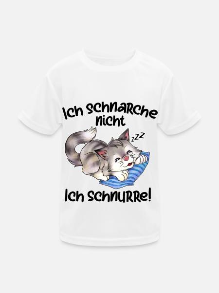 Ich schnarche nicht ich schnurre, süße Katze - Kinder Funktions-T-Shirt - Weiß - Vorne