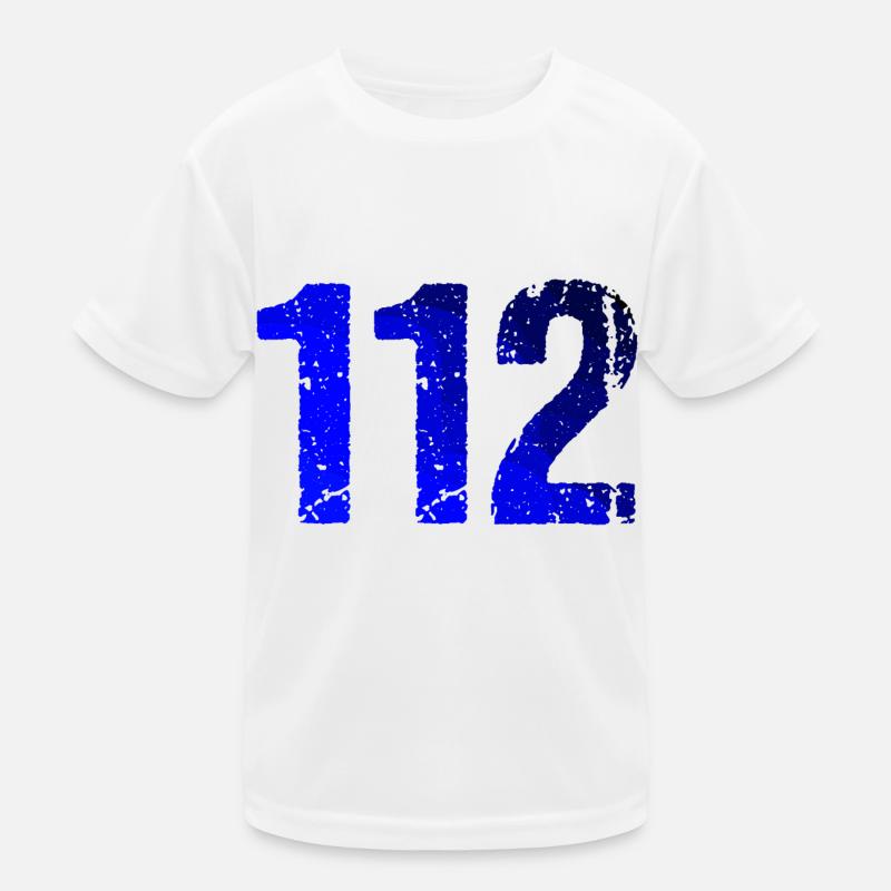 112 Blaulicht Notfall Rettung Kinder Funktions-T-Shirt