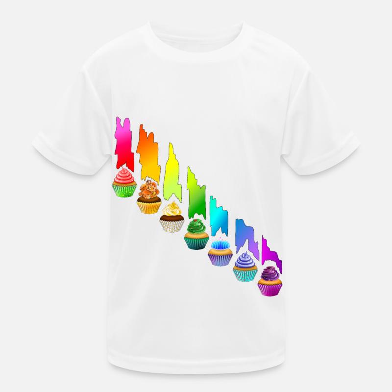 Regenbogen Cupcake Kinder Funktions-T-Shirt