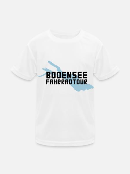 Bodensee Fahrradtour - Kinder Funktions-T-Shirt - Weiß - Vorne
