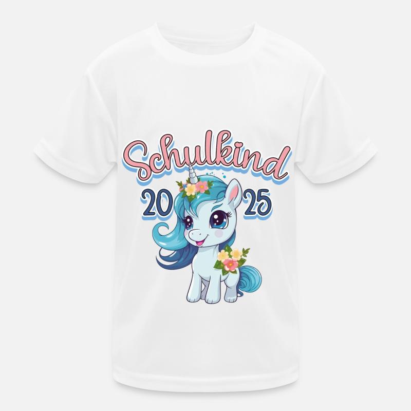 Schulkind 2025 Einhorn Einschulung Schule Schüler Kinder Funktions-T-Shirt