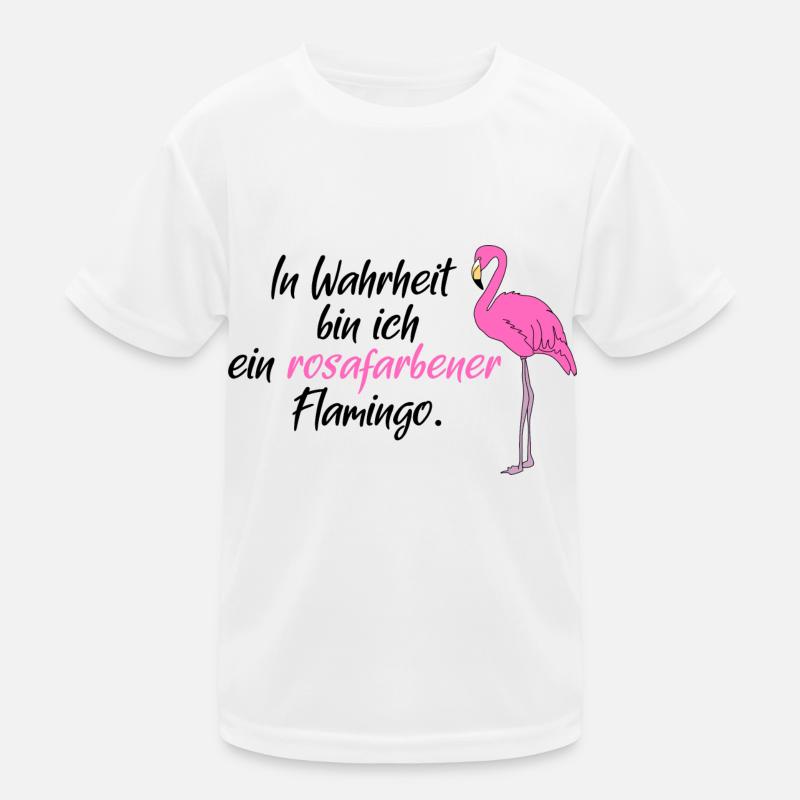 Flamingo Vogel Paradiesvogel Spruch Sprüche rosa Kinder Funktions-T-Shirt