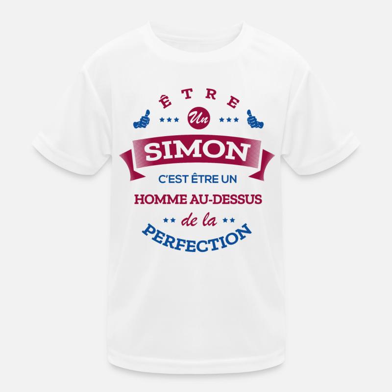 SIMON PARFAIT - NOM SIMON - T-shirt sport Enfant - blanc