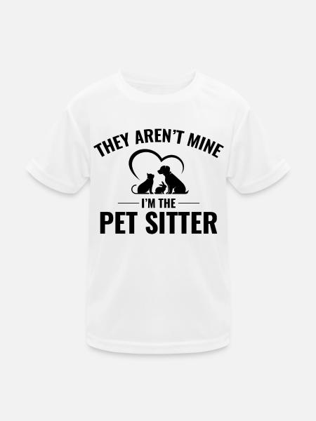 Haustier Sitter Sitzen Hund Walker Pelz Tier Lustig - Kinder Funktions-T-Shirt - Weiß - Vorne