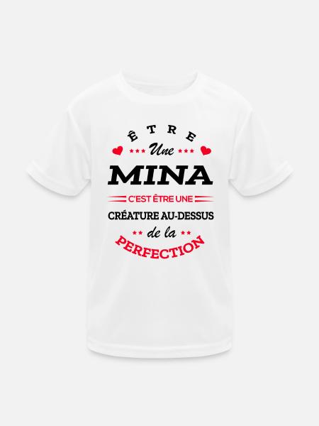 MINA PARFAITE - NOM MINA - T-shirt sport Enfant - blanc - Devant