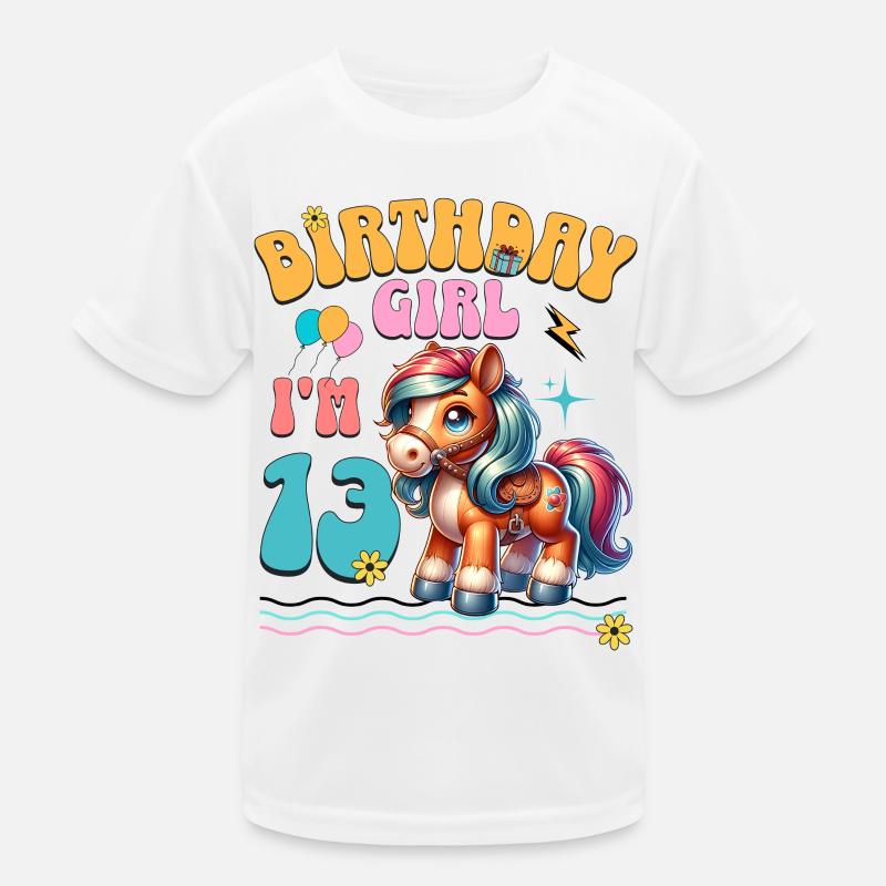 13. Geburtstag Mädchen Pferd Reiten Kinder Funktions-T-Shirt