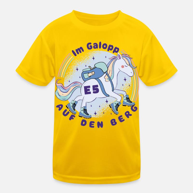 ALPENÜBERQUERUNG E5 mit KIND: Wander - Einhorn Kinder Funktions-T-Shirt